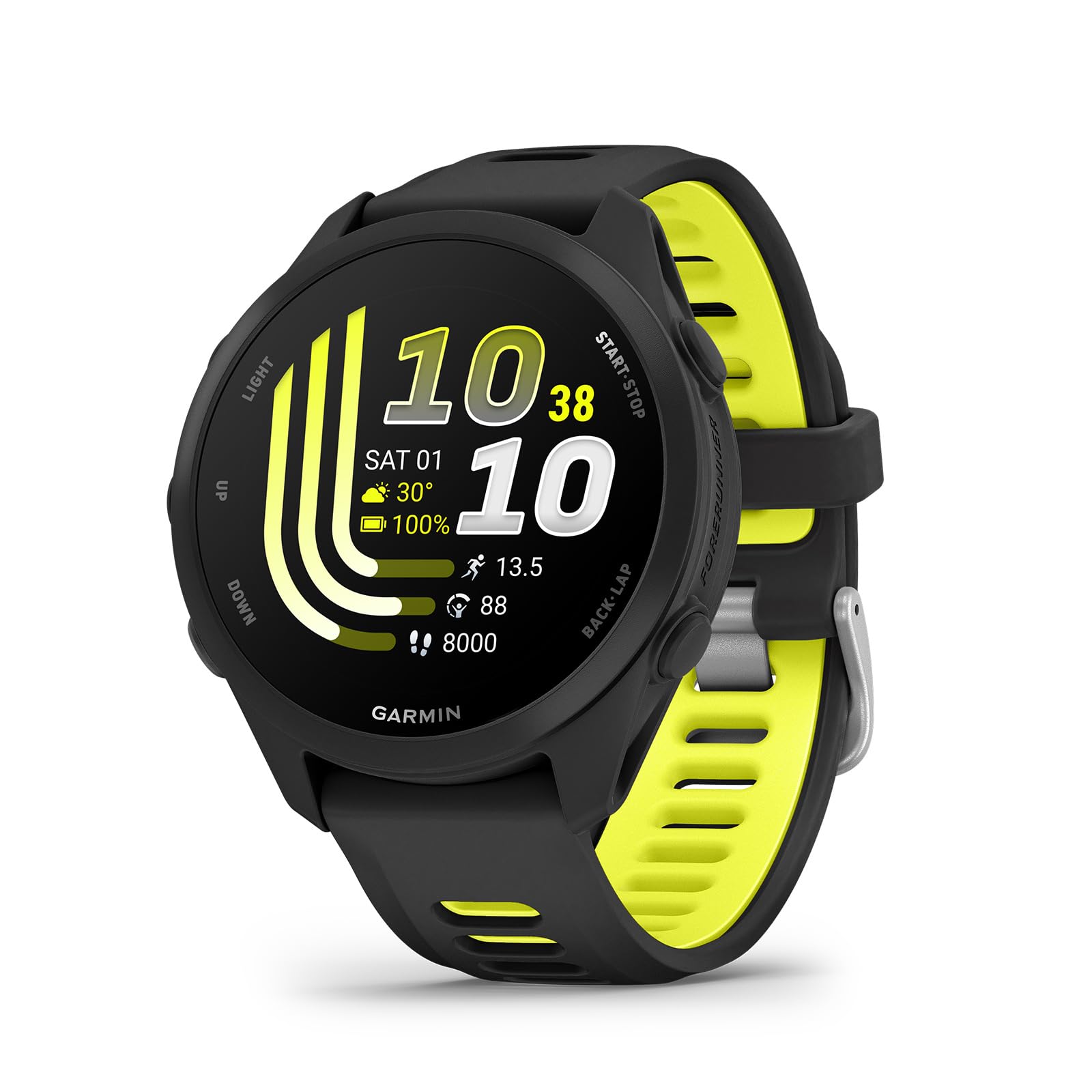 61MNTk39MEL Garmin Forerunner 170 Lauf-Smartwatch 43mm AMOLED Touchscreen 10 Tage Akku Trainingsempfehlungen – Bild 1