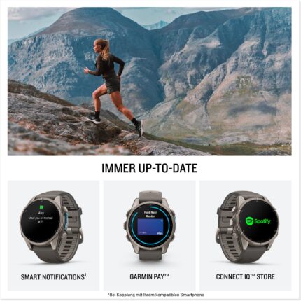 Garmin Fenix 9 43 mm – Kieselgrau/Titan – Produktansicht 4