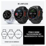 Garmin Fenix 8 GPS-Multisport-Smartwatch 43mm AMOLED Tauchcomputer Fitness-Smartwatch Damen Herren – Bild 7